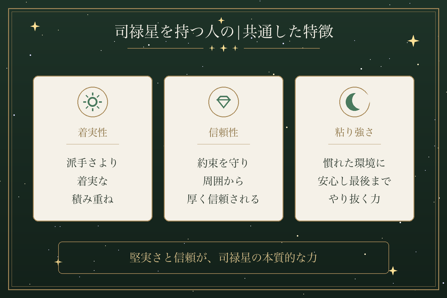 司禄星を持つ人の|共通した特徴